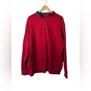 POLO RALPH LAUREN | red quarter zip shirt XXL pullover